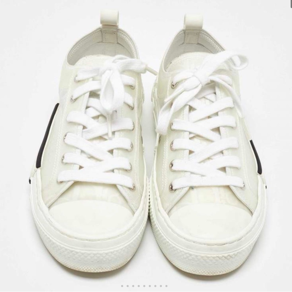 Dior Cream Lace-Up Sneakers - Picture 9 of 11